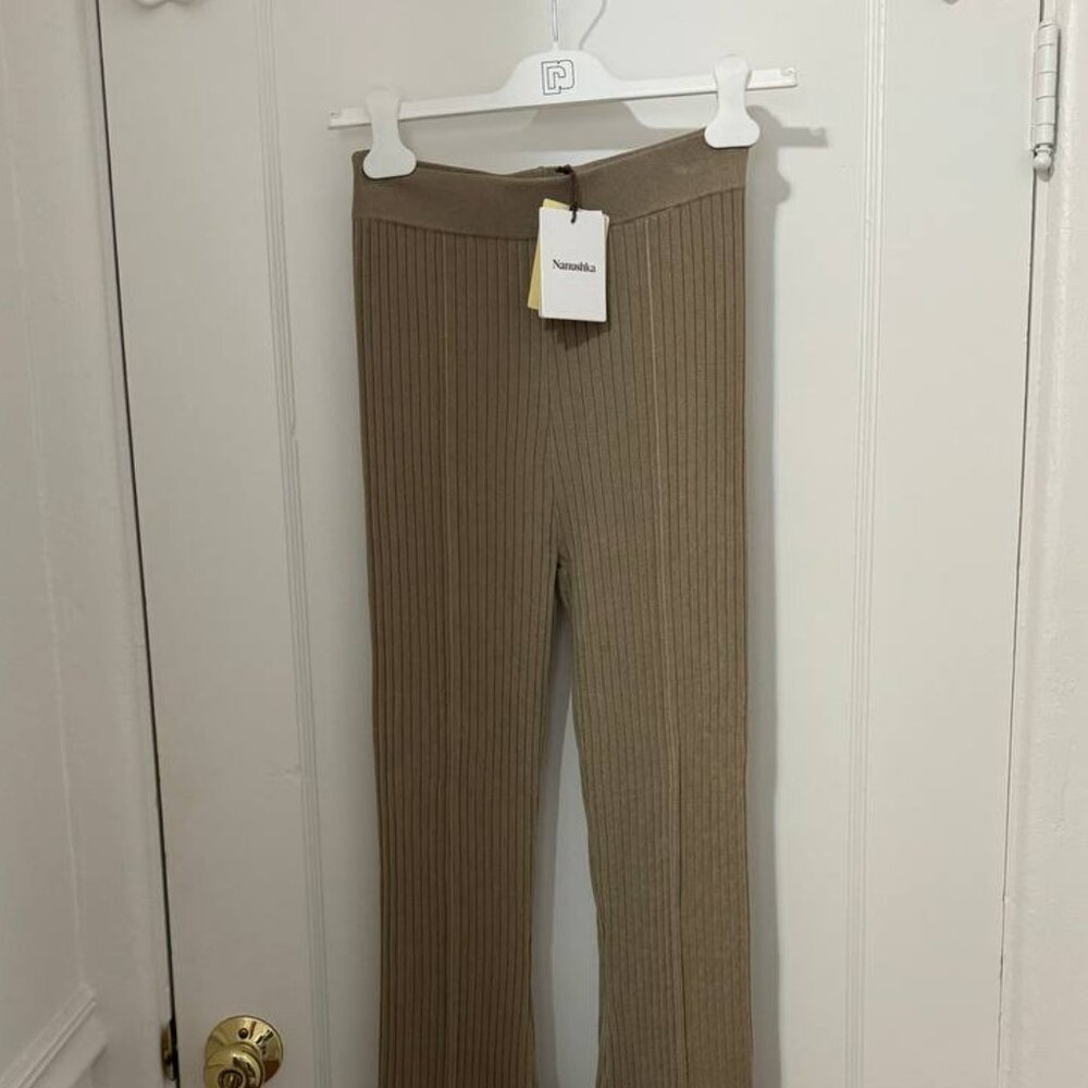 NWT NANUSHKA Womens Beige Flare Pants with tags, size XS